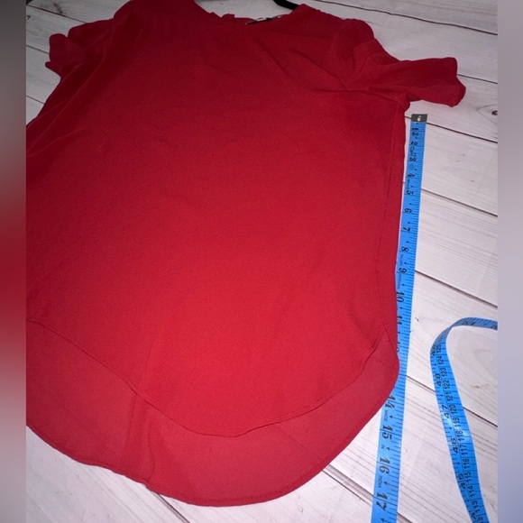 Ann Taylor Loft Russet Red Flutter Sleeve Blouse Size XL Fall Autumn Lightweight - Picture 6 of 6